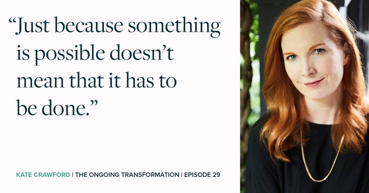 ISSUESinST's tweet photo. On the latest episode of #TheOngoingTransformation podcast, @katecrawford sits down with ISSUES senior editor @Monya_science to discuss AI as an extractive industry, the idea of enchanted determinism, and—of course—policy. Listen or read the transcript: 1/ https://t.co/fDmj37NMvZ https://t.co/Ol8NX4upje