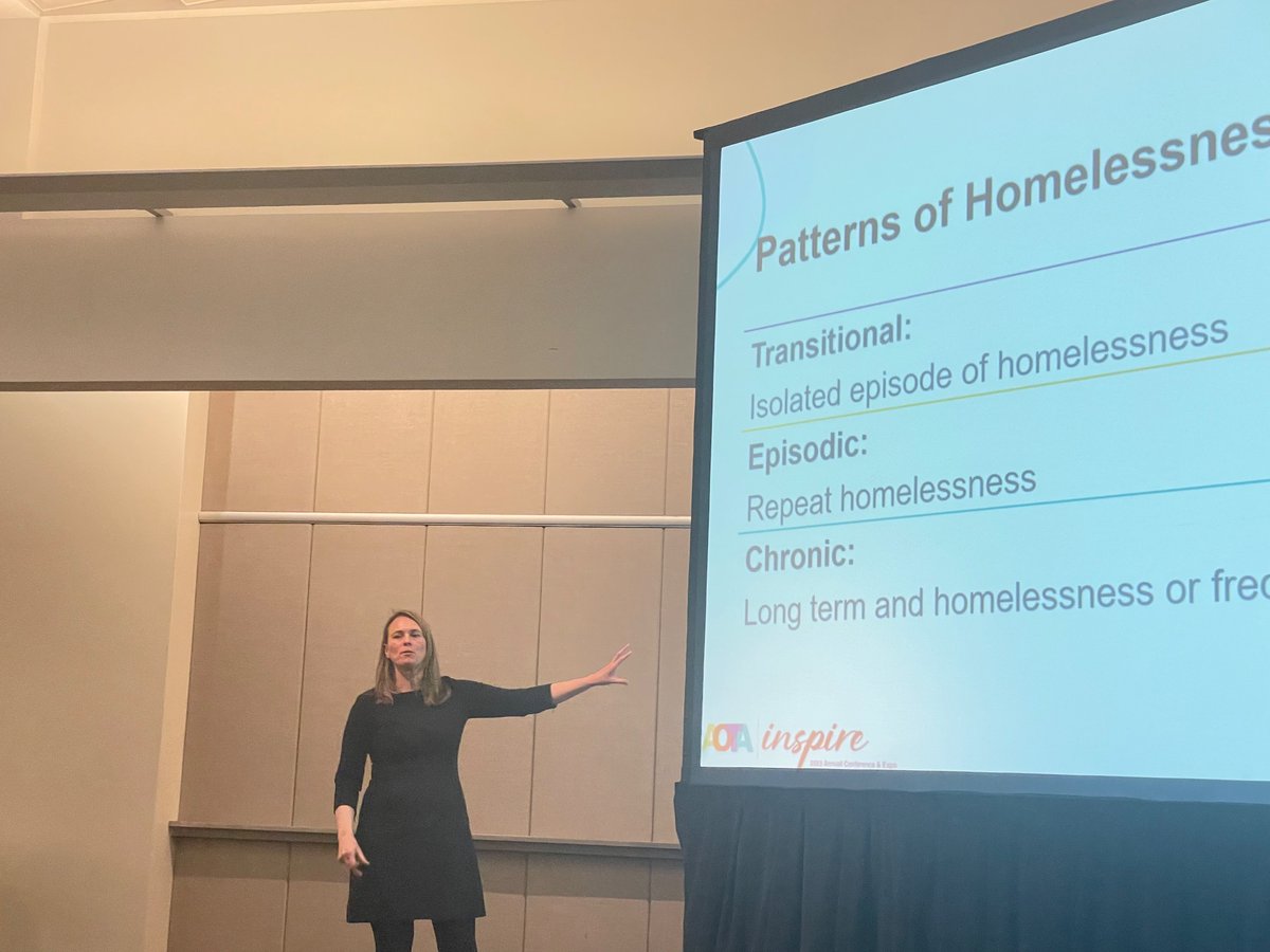 Our workshop at #AOTA23 has started. @cannemarshall setting the stage for the role of #OccupationalTherapy to support people who experience homelessness and are precariously housed.