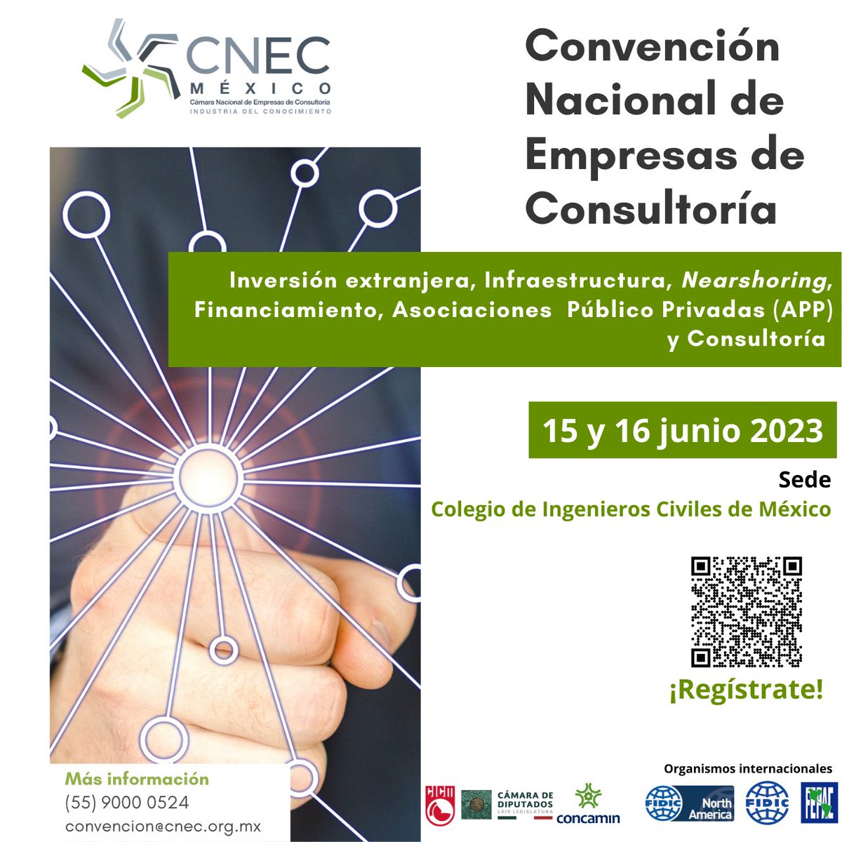 CNEC_Mexico's tweet photo. 📌La #CNEC les hace una cordial invitación a la "Convención Nacional de Empresas de Consultoría".

📆 15 y 16 Junio, 2023
📍Sede: Colegio de Ingenieros Civiles de México
Prerregistro👉 https://t.co/Vk1Afe4xJ2
📞 (55) 5406 8964 https://t.co/3nzfAA8AOv