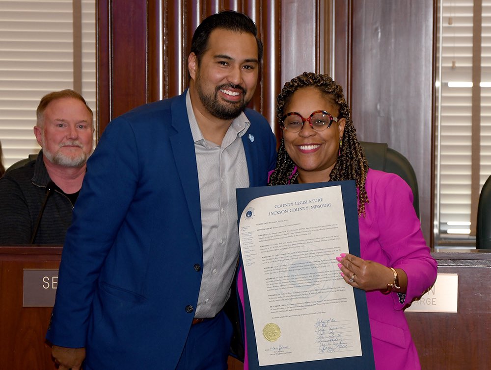 It was an honor to present <a href="/drjencollier/">Dr. Jennifer Collier</a> with a <a href="/JacksonCountyMO/">Jackson County MO</a> resolution honoring her as the first female, African American Superintendent of <a href="/kcpublicschools/">KCPS</a> 

Her legacy &amp; commitment to #KansasCity Public Schools is unmatched! #FullyAccredited and ready to go!