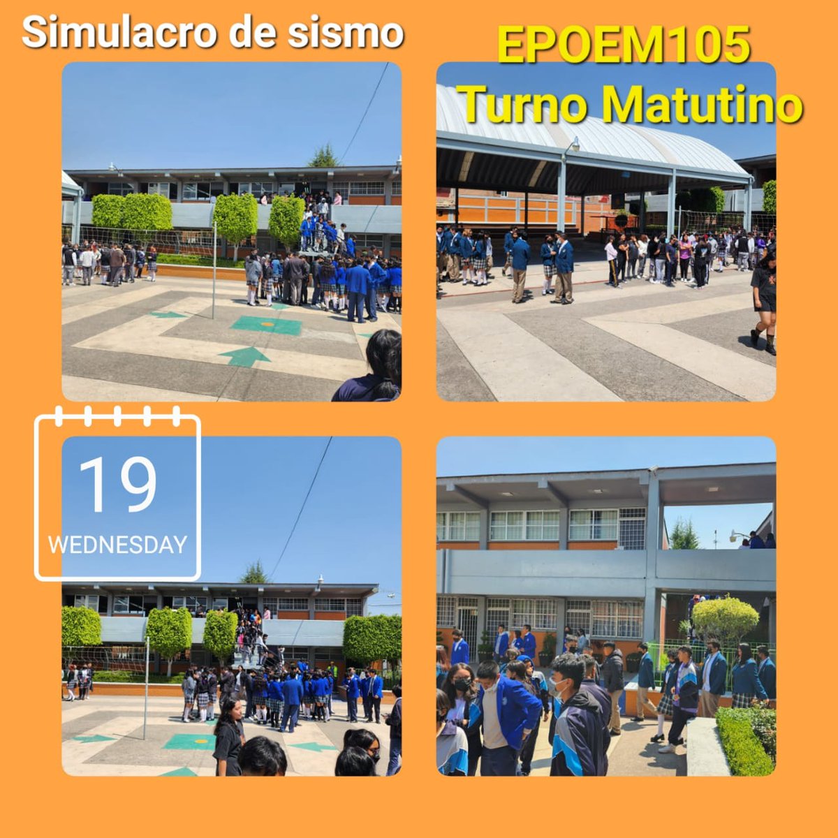 num_105's tweet photo. El día de hoy en nuestra Institución, en punto de las 11:00 hrs, se llevó a cabo el Primer Simulacro Nacional 2023.
#prevencion #Sismocdmx 
@dbg_epoem @DeSubdireccion @veronic11249704 https://t.co/ykPeHVnghF