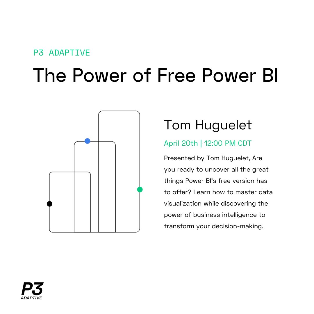 P3Adaptive's tweet image. Registration closing:
Tomorrow, P3 Adaptive Solution Architect and expert Tom Huguelet will lead our FREE Power BI training event. Don&apos;t miss this opportunity to master the free version of Power BI &amp;amp; elevate your data skills.
Last Call! Register now: p3adaptive.com/the-power-of-f…