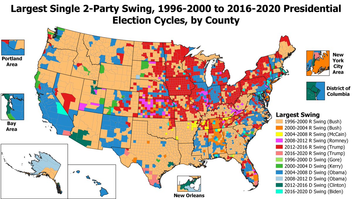 Mill on Twitter "Map of the biggest 2party swing from the 19962000