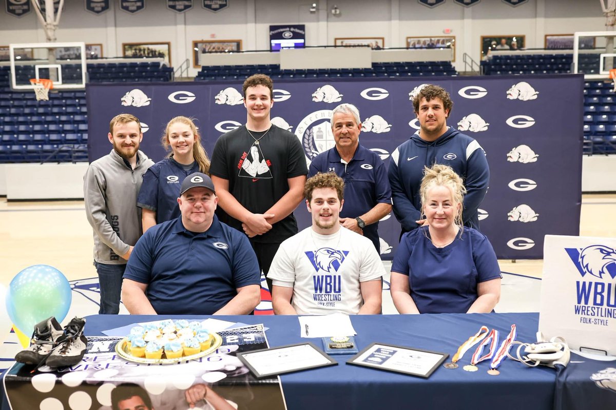 Logan26Taylor's tweet photo. Signing day for Williams Baptist Wrestling! #GoBulldogs #GoEagles https://t.co/U27wYZHWR0