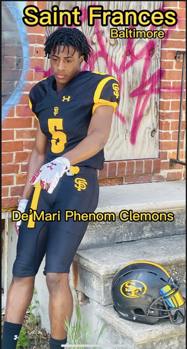 ClemonsDemari's tweet photo. Blessed to have the opportunity to play at Saint Frances high school in Baltimore @CoachJdubSFA WEGOTACTION https://t.co/897F5N8Hdf