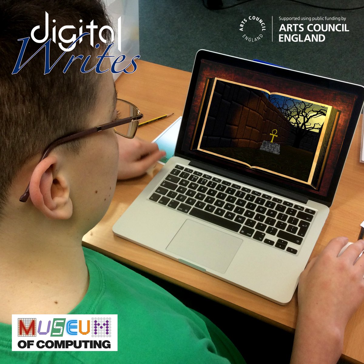 Videogame development &amp; code club. Beginner to experienced. Join Digital Writes at the Museum of Computing to make a full-scale survival-horror, to be published on the top online game stores. Create characters and objects, design levels, write code. bit.ly/DWDevs2
