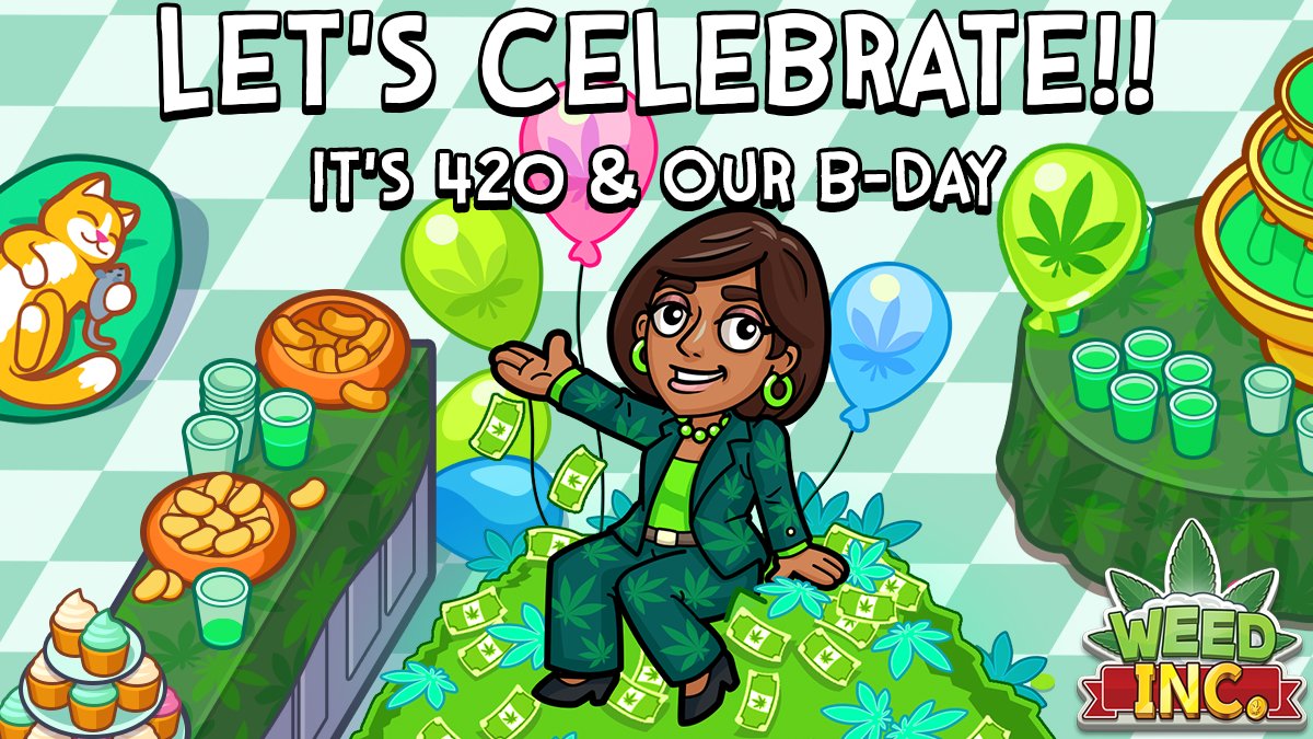 Weed_Inc_Game's tweet photo. ๐'Sup Entrepreneurs! Tomorrow's 420 and we need help giving our newest party animal a name!! We're giving out free Gold Crates to the five best answers for the little golden purrito you see here on the left here! ๐๐ฟ๐ #WeedInc
https://t.co/Ze0e7y7lGq https://t.co/W0HNXNr720