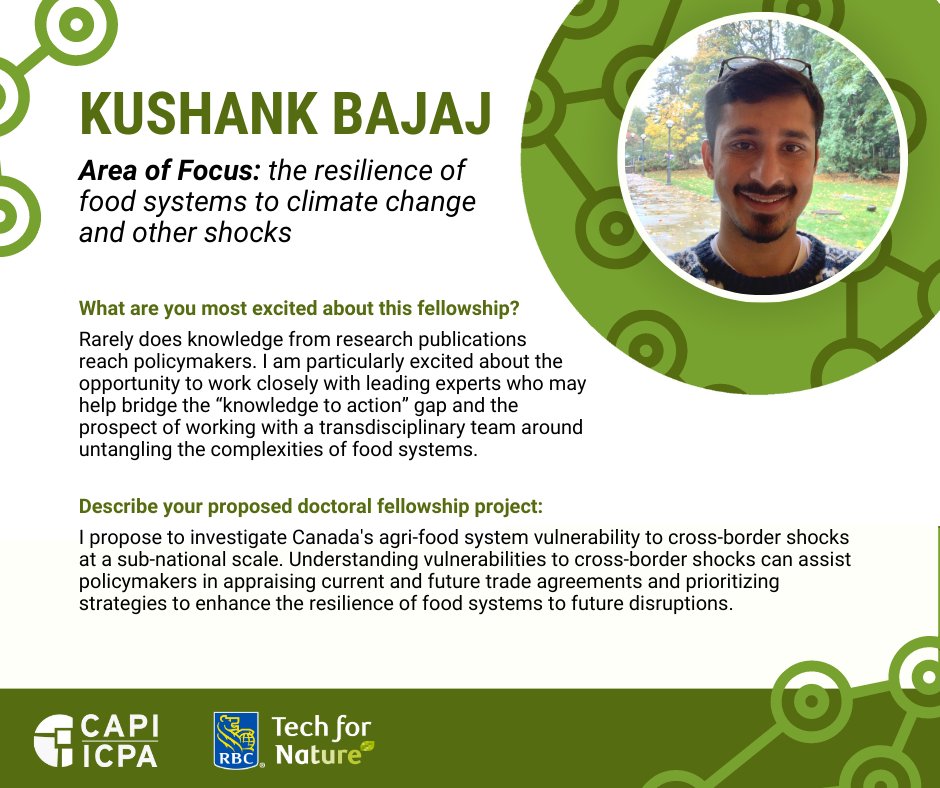 Another day, another Doctoral Fellow to highlight!

<a href="/KushankBajaj/">Kushank Bajaj</a>  is passionate about the bi-directional relationships between food systems and climate change.
