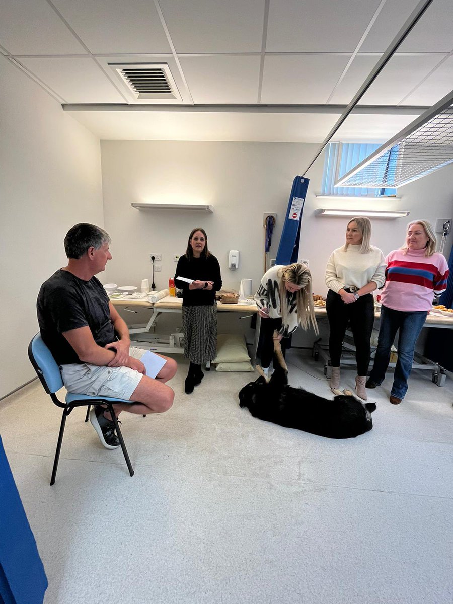 physjo's tweet photo. Bittersweet for @AiredaleMsk today as we said a fond farewell to Mark and Dobbie, as they move into retirement and a change of pace, after too many years to mention both in the NHS and as @thecsp #unionrep
We will all miss your care and compassion and Dobbie’s cheekiness 🐾🐾 https://t.co/HiaMtZlQmg