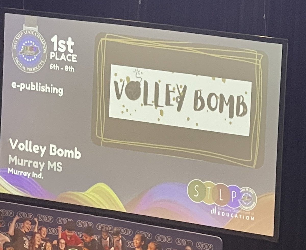 SMuehleman's tweet photo. Terrific Tigers! So Proud of  the Volley Bomb Tigers who are the 2023 State Championship in ePublishing  at STLP.  Go Tigers! #STLP23 @mechelle428 @MurraySchools https://t.co/r5epmSpNXG