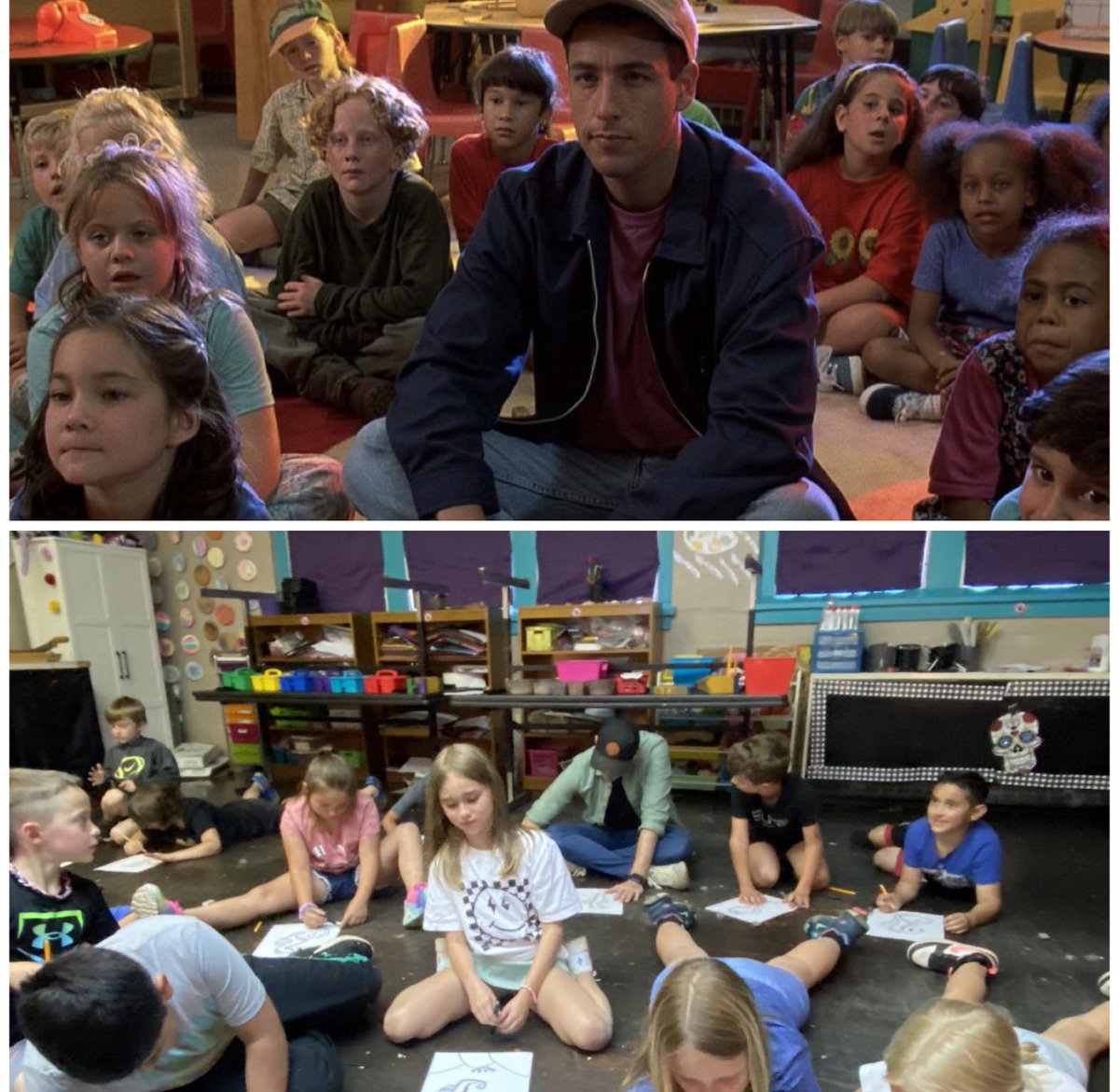 When you have a visitor in your classroom, this is how he said he felt drawing with the kids. <a href="/RES_RSSS/">Rockwell Elem NC</a> <a href="/JenniferWarden5/">Jennifer Warden</a>