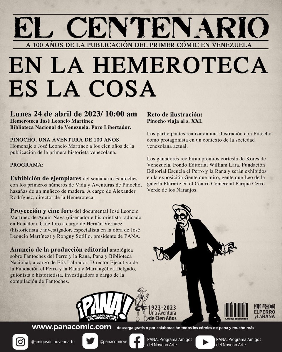 PANAcomicVe's tweet photo. Se acerca el 24 de abril, queremos convertirlo oficialmente en ¡el día del comic venezolano! #ComicVen #VenezuelaComic #ComicCentenario #100años #narrativagrafica #narrativasecuencial #novelagrafica #historieta #Manga #CcsComics #Hemeroteca #Panacomic #Novenoarte #comicvenezolano https://t.co/lzXep3uDj4