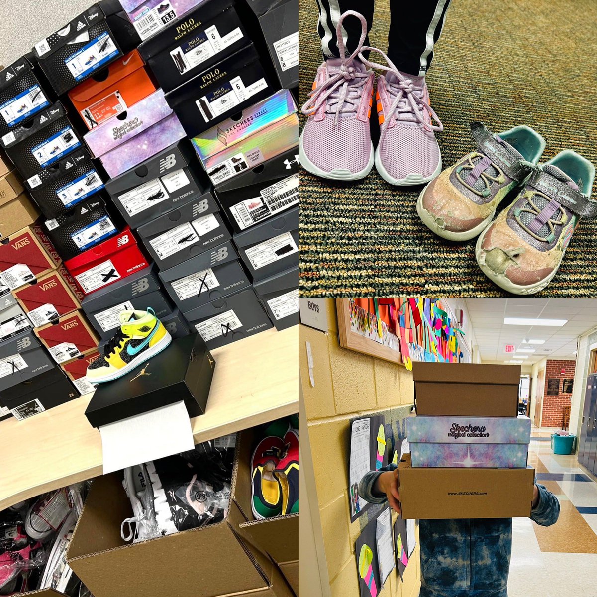 CBCSD_SFS's tweet photo. Student &amp; Family Partnered with @Soles4Souls to give shoes to some of amazing students! #happyFeet #ChasingDreamsInCuteShoes 👟😊 https://t.co/e05YYo3svI