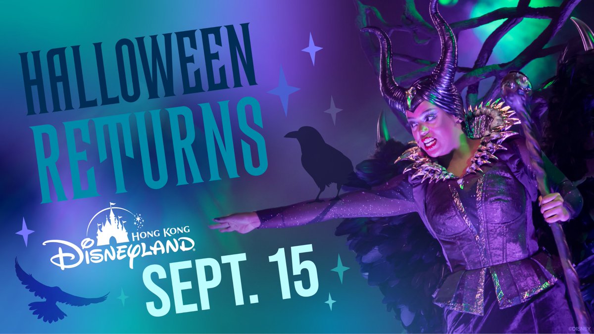 DisneyParks's tweet photo. Mark your calendars – the Halloween festivities kick off on Sept. 15 at Hong Kong Disneyland Resort! Learn more about the eerie excitement, from the return of the popular Let’s Get Wicked show to an exclusive look at brand new merch! 👻 #HalfwaytoHalloween https://t.co/JmUUQkE3Dt https://t.co/gjsZmPk7mm