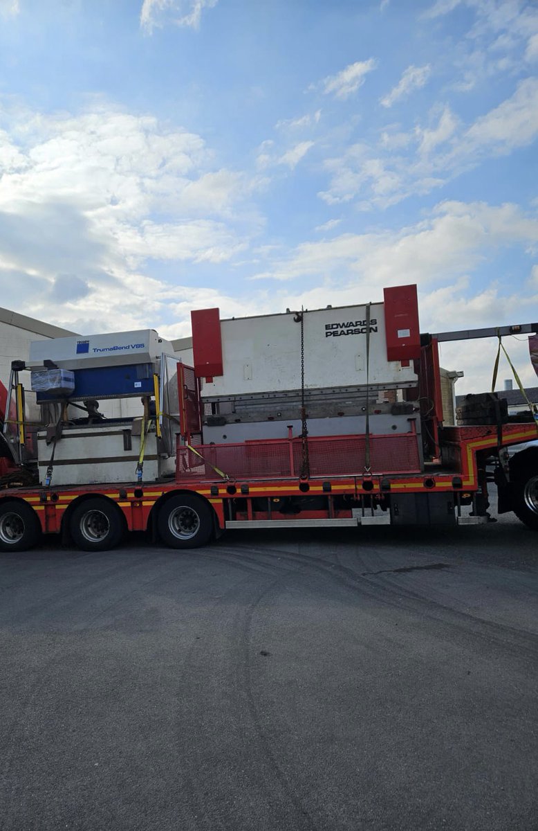 ZebraMachinery's tweet photo. Trumpf and Edwards Pearson pressbrakes brought into our stock today for refurbishment then testing and under power for sale #trumpf #bystronic #sheetmetalfabrication #folding #zebra #instock #forsale #refurbished #steel #sheet #cnc #axis #transport #hiab #machinemover #wednesday https://t.co/iT7NX0vqdj