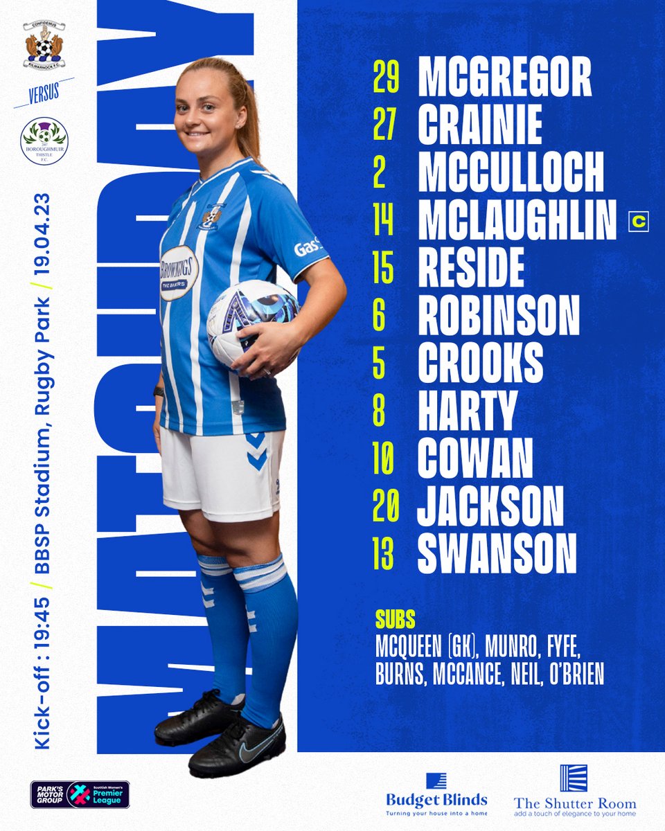 KilmarnockWFC's tweet image. Your Killie starting XI this evening:

©️ McLaughlin captain
🔙 Crainie at full-back
✌️ Two up front 

🐿️ #KILBOR 🟣 | #SWPL2