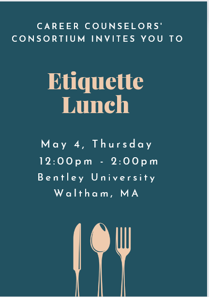 StasiaDiamantis's tweet photo. Join CCC Board Member, Jean Papalia on May 4th from 12-2pm for 3-course business etiquette lunch at this in-person event at Bentley University in Waltham, MA! CCC members - $40; non-members -$50. Price includes a 3-course lunch and parking!  Register here: https://t.co/5H4sGpEBLy https://t.co/Z8XamuJK3S