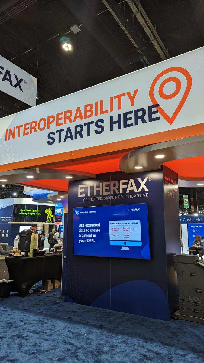 ETHERFAX's tweet photo. Stop by our #HIMSS Booth #2853 for a sweet treat! We have fresh baked cookies, coffee, and energy drinks waiting for you to enjoy. Ask us about our WEAVE™ solution suite for data extraction while you're here! #etherFAX #HIMSS23 https://t.co/A7puAE8TOZ https://t.co/UYWyZQMUui
