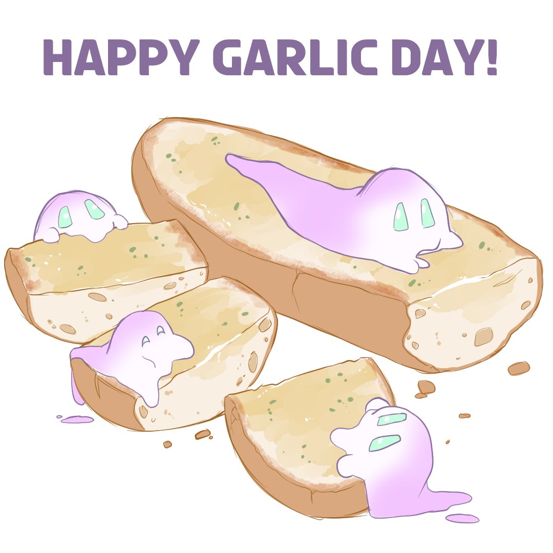 Happy #GarlicDay from your favorite garlic bread loving Critter, Ghoulic! 🧄👻

#NationalGarlicDay