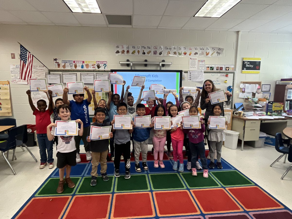 We are Microsoft kids certified! These 1st graders have worked hard using different Microsoft tools! <a href="/Beth_Coryell/">Beth Coryell</a> <a href="/MRegan0123/">Dr. Rosario-Regan</a> <a href="/Hasty_Huskies/">Hasty Fine Arts Acad</a> <a href="/CherokeeSchools/">Cherokee Co. Schools</a>