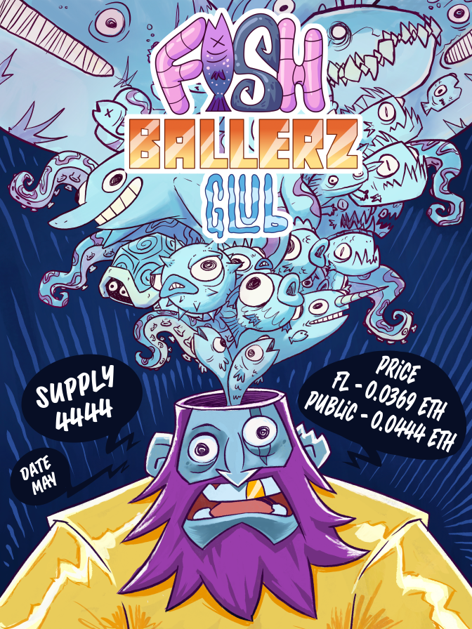FishBallerz's tweet photo. Wen mint? Wen price? Wen do we learn about @CaptGlubber's divorce?

Want #FishList? Do the these three things!
1. Follow @FishBallerz &amp; @CaptGlubber
2. Like &amp; Retweet
3. Tag two pirates in the comments to join the crew #FishBallerz #Glub https://t.co/hhEA25ORr3