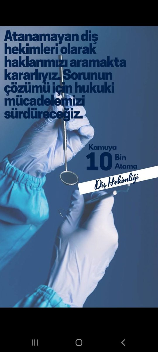 #10bindishekimikamuya
Atanamayan diş hekimlerine, artan kontenjanlara çözüm bulunmalı. Mesleğimizin yitip gitmesini izlemek istemiyoruz