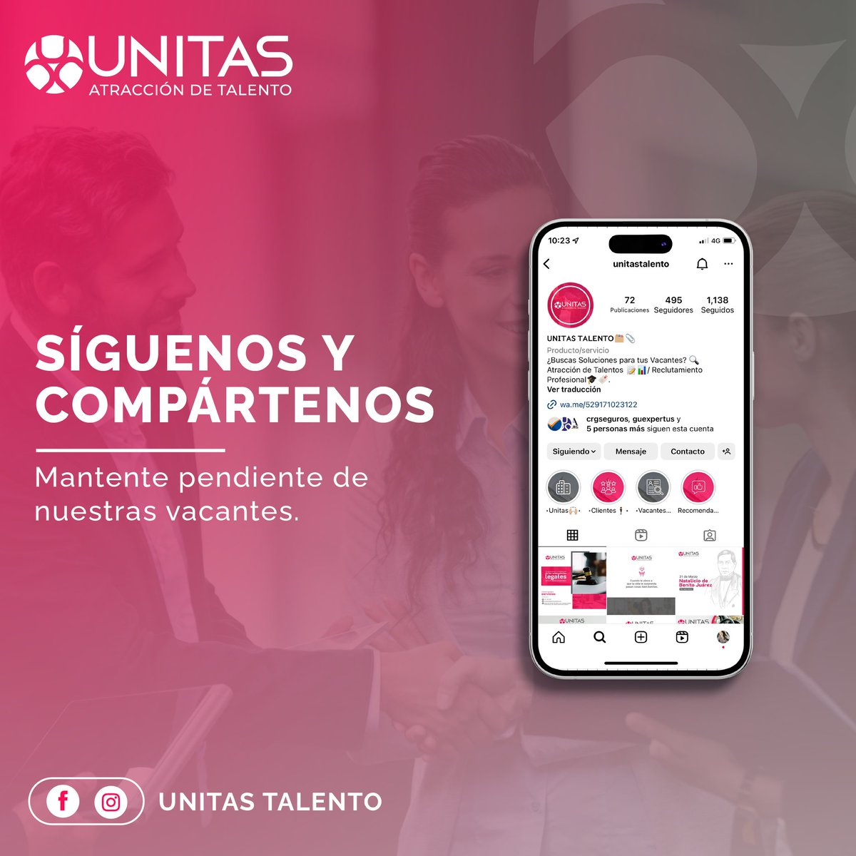 Activa las notificaciones para que estés siempre enterado de nuestras vacantes. 
#UnitasTalento #AtraccióndeTalento