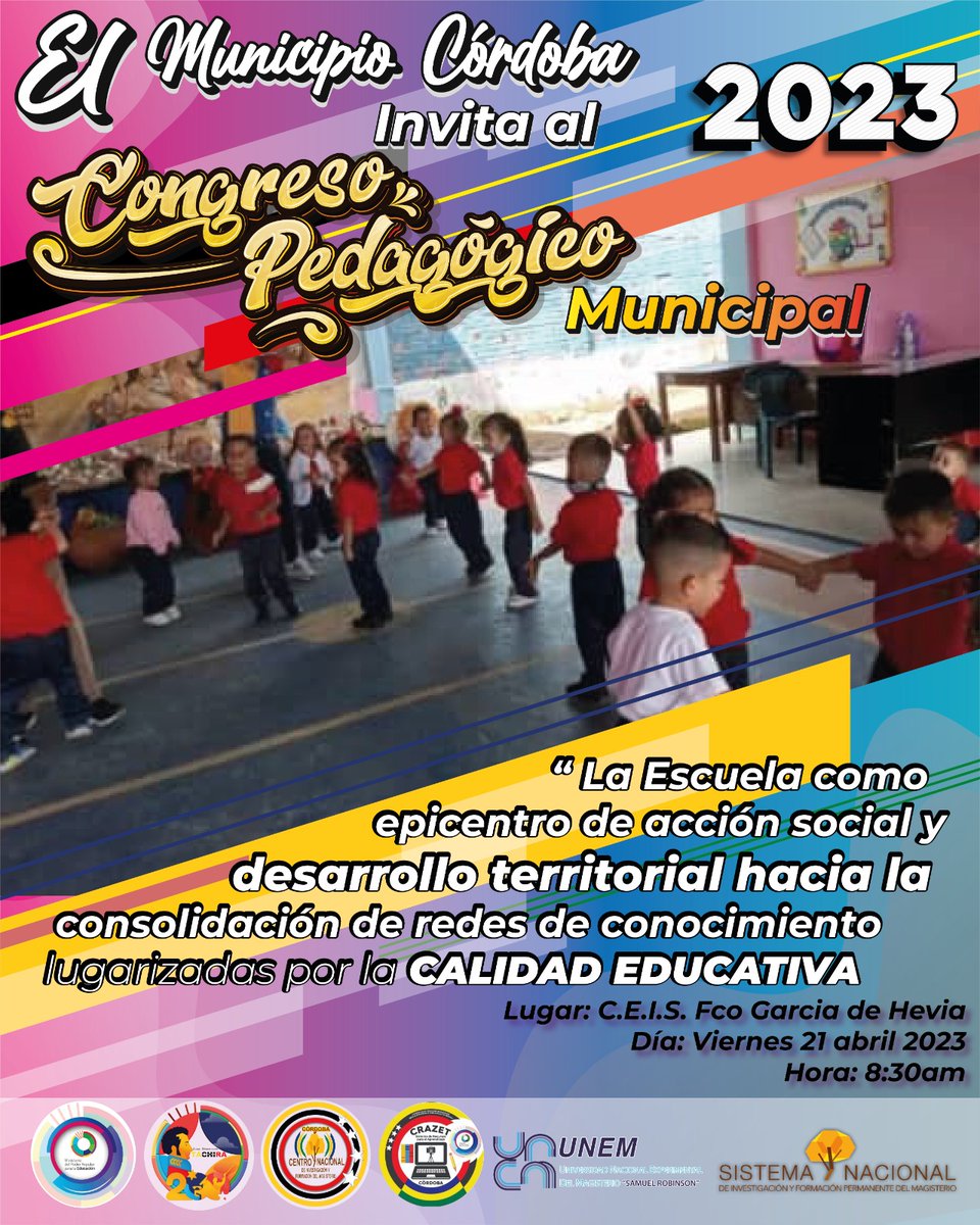 #18Abr Directora de CDCET, Ana <a href="/Berzabethg1/">Berzabethgandicaoficial</a> Gandica, nos invita cordialmente a participar en el Congreso Pedagógico Municipal 2023, los días 20 y 21 de Abril. <a href="/NicolasMaduro/">Nicolás Maduro</a> <a href="/_LaAvanzadora/">Yelitze Santaella</a> <a href="/FreddyBernal/">Freddy Bernal</a> <a href="/KaremDeBernal/">Karem Durán de Bernal</a> <a href="/Mippcivzla/">mippci</a> @MPPEDUCACION