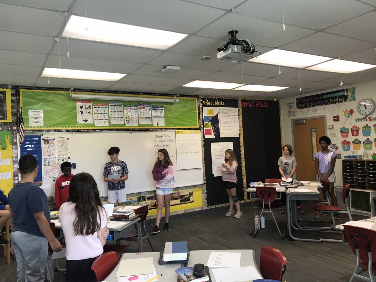 rachelteachkc's tweet photo. Tried a new strategy: #BookinaDay that I learned from @NHTOYMc last year at @EdCampJOCOKS. Divide chapters, partner read, write summary, share summaries in order. @MPTimberwolves #mpconfident https://t.co/Bd9RJcgghM