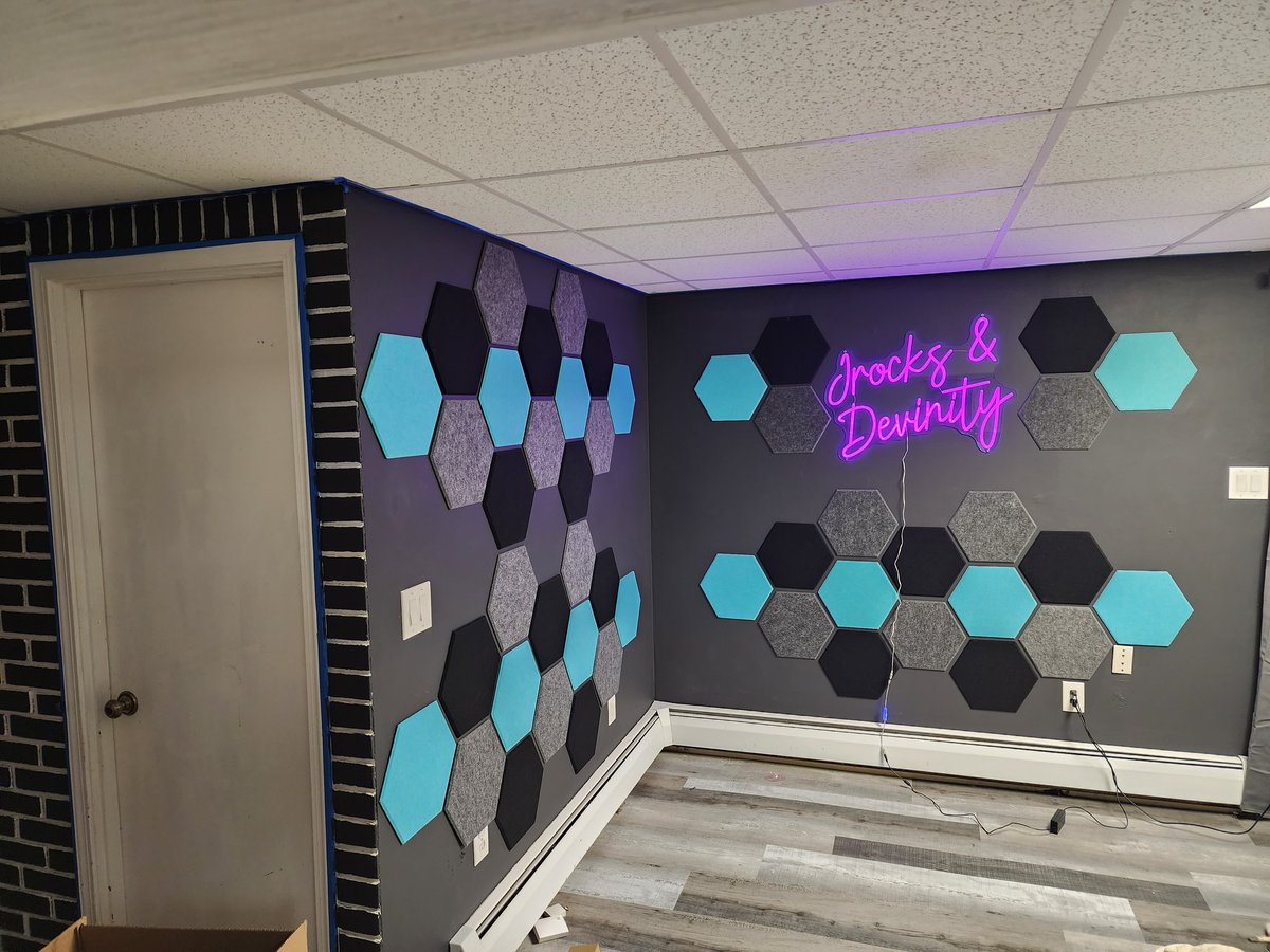 Jrocks261's tweet photo. Our "Jrocks &amp;Devinity" LED sign is up in our Stream Studio! 

It's coming along! 

#twitchstreamer #homestudio #setup #gaming https://t.co/Vzjp8eHfUw