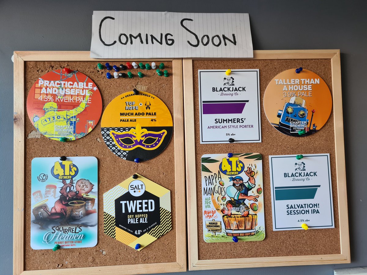 Keep an eye out for these lovely lovely beers coming in the next few weeks. Some old favourites and new breweries for the first time at The Bard 😊

@purplemoose
@ChapterBrewing
@TopRopeBrewing
@4tsbrewery
@SaltBeerFactory
@blackjackbee