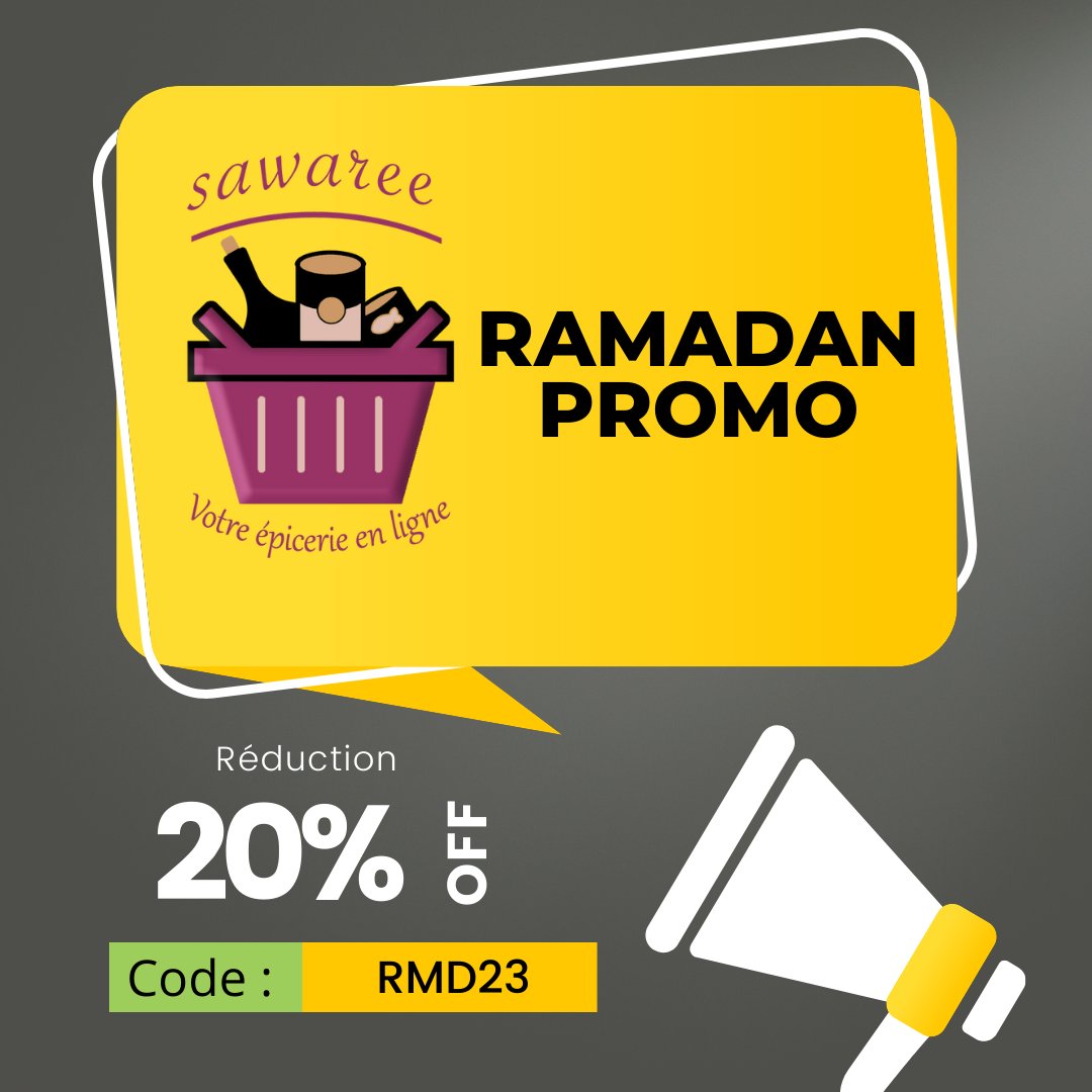 sawareeTg's tweet photo. Bénéficiez de 20% de réduction sur tous vos achats avec le code promotionnel RMD23   :) 
 Valable jusqu'au Vendredi 21 Avril. 
https://t.co/pGDV5MMzCO
contact@sawaree.co
#ramadan #ramadantg https://t.co/WvhcfsZkeQ