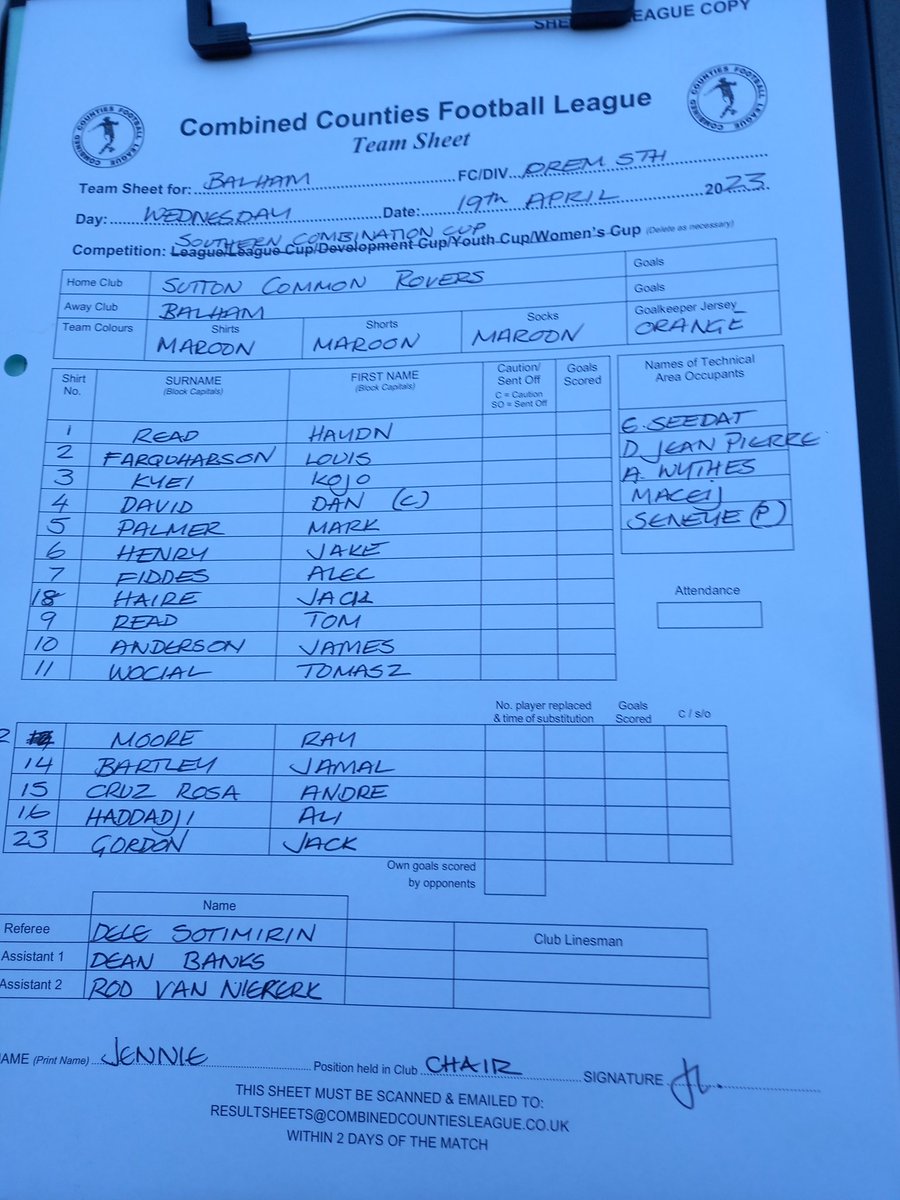 BalhamFC's tweet photo. Southern Combination Challenge Cup Semi Final
Tonight's team sheet
@official_scrfc v Balham FC
#COYB #Balhamfc #SuttonCommonRovers https://t.co/KTaCRhyjrG