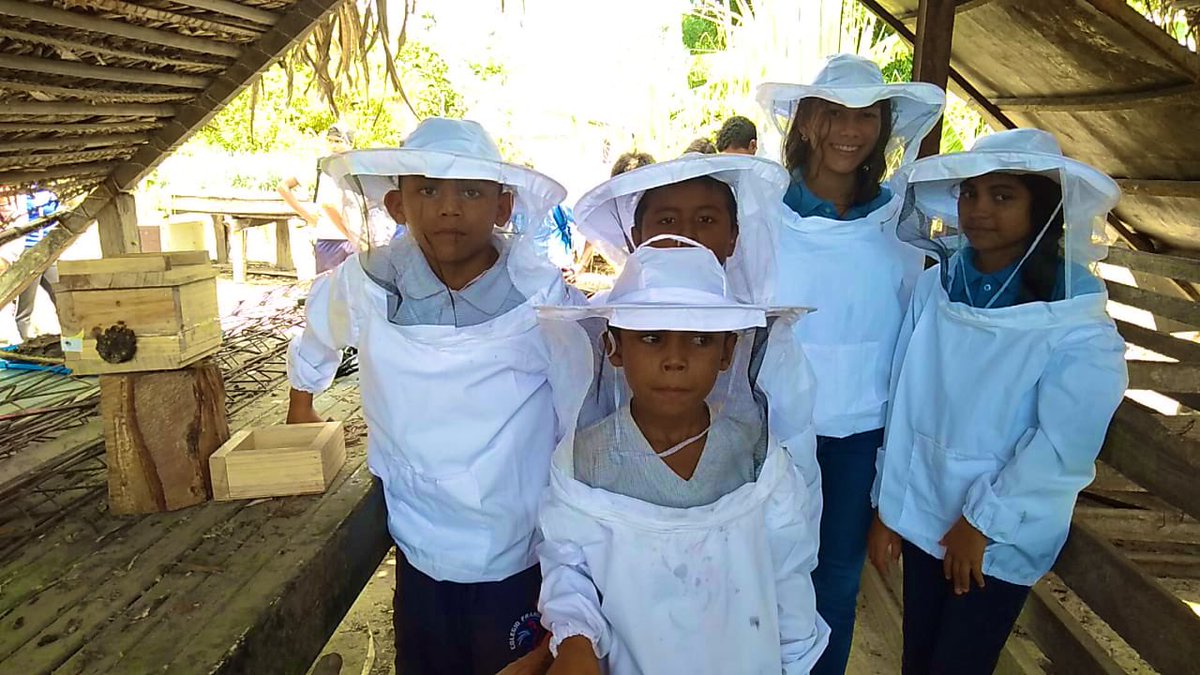 NadalDiplo's tweet photo. Gran alegría hoy en la Escuelita de los Llanos en Apure, fundada por dos profesoras del @colfracaracas. Hoy se instalan las primeras colmenas de un proyecto de cultivo de miel 🐝 hecha por los niños.

¡Estamos muy contentos y ansiosos de probarla! https://t.co/xvfQTaJLTT