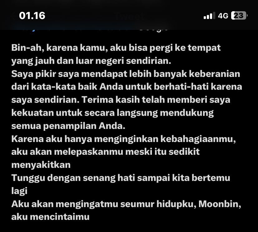 baekhyun2209's tweet photo. nyesek banget baca trans Tweet dari salah satu fansite moonbin😭💔 “karena kamu, aku bisa pergi ke tempat yang jauh &amp; luar negeri sendirian. aku akan melepaskanmu meeki itu sedikit menyakitkan”

ini benci banget sih gua, ga ngestan tapi ngikut ngerasain sakit💔 https://t.co/GO3FMyIoRp
