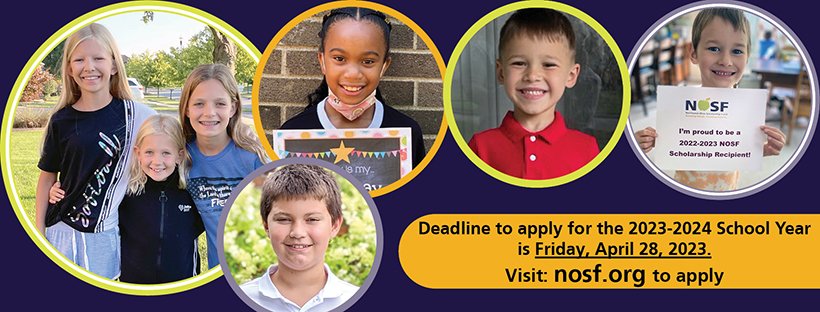 ONE WEEK TO GO! The countdown is on! The application deadline is April 28! If you or someone you know are interested in applying for tuition assistance for a private school or homeschool expenses, please visit our website to apply via the link below!
nosf.org/application-pr…