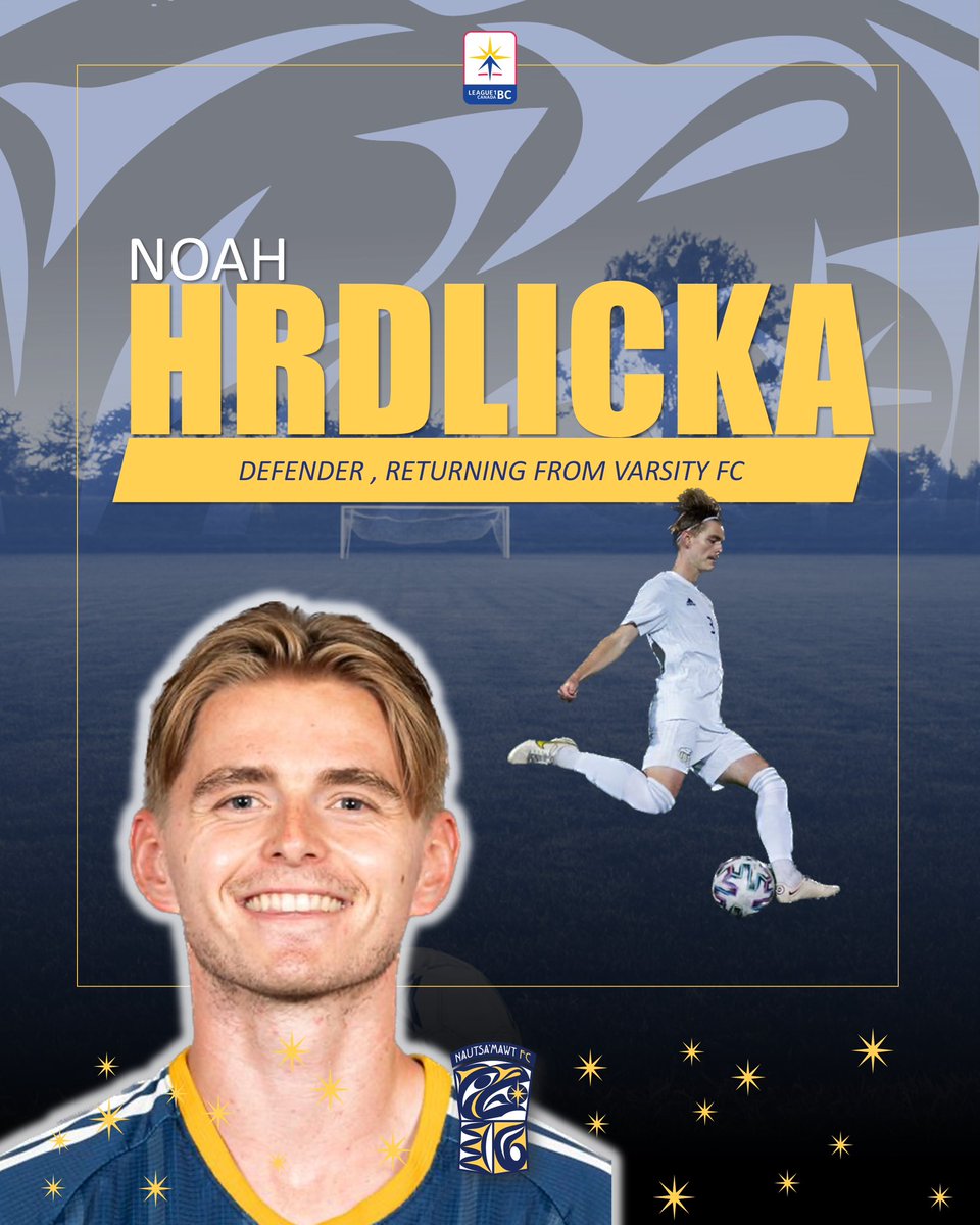 nautsamawtfc's tweet photo. Noah Hrdlicka, Defender, played in Germany with SB Chiemgau Traunstein in the 2018/2019 season. He began his career with the UBC Men's Soccer Team in 2020, making his mark as a centre back in a top team. He was a part of the Canada West Champion 2021 team and a critical component to the Canada West Championship winning team in 2022. He finished his season with a National Silver Medal and will be returning to UBC in 2023 in a leadership capacity to help them try and go one better.
 
Noah shares: “I am excited to play for Nautsa'mawt FC because we are a new club. I am looking forward to creating new experiences and building new relationships with many talented people from different First Nations communities. I am also looking forward to the season and doing our best in the league!”
 
We most certainly look forward to doing our best together as one heart, one mind and to welcome Noah to our club knowing he will be an awesome contributor on and off the pitch! Congrats Noah.
 
#oneheartonemind #riseasone #ateamwithareconciliationteam #bestforbc @League1Canada @EASPORTSFIFA @KL__Foundation
