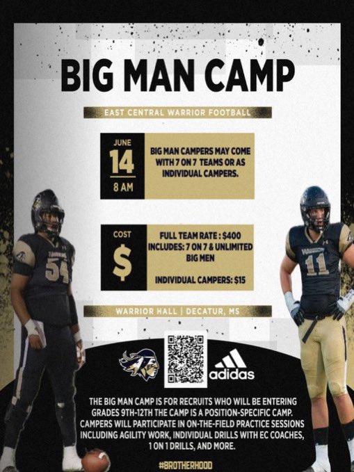 🏈East Central Football
📅 June 14th
⬇️ Camp Details Below