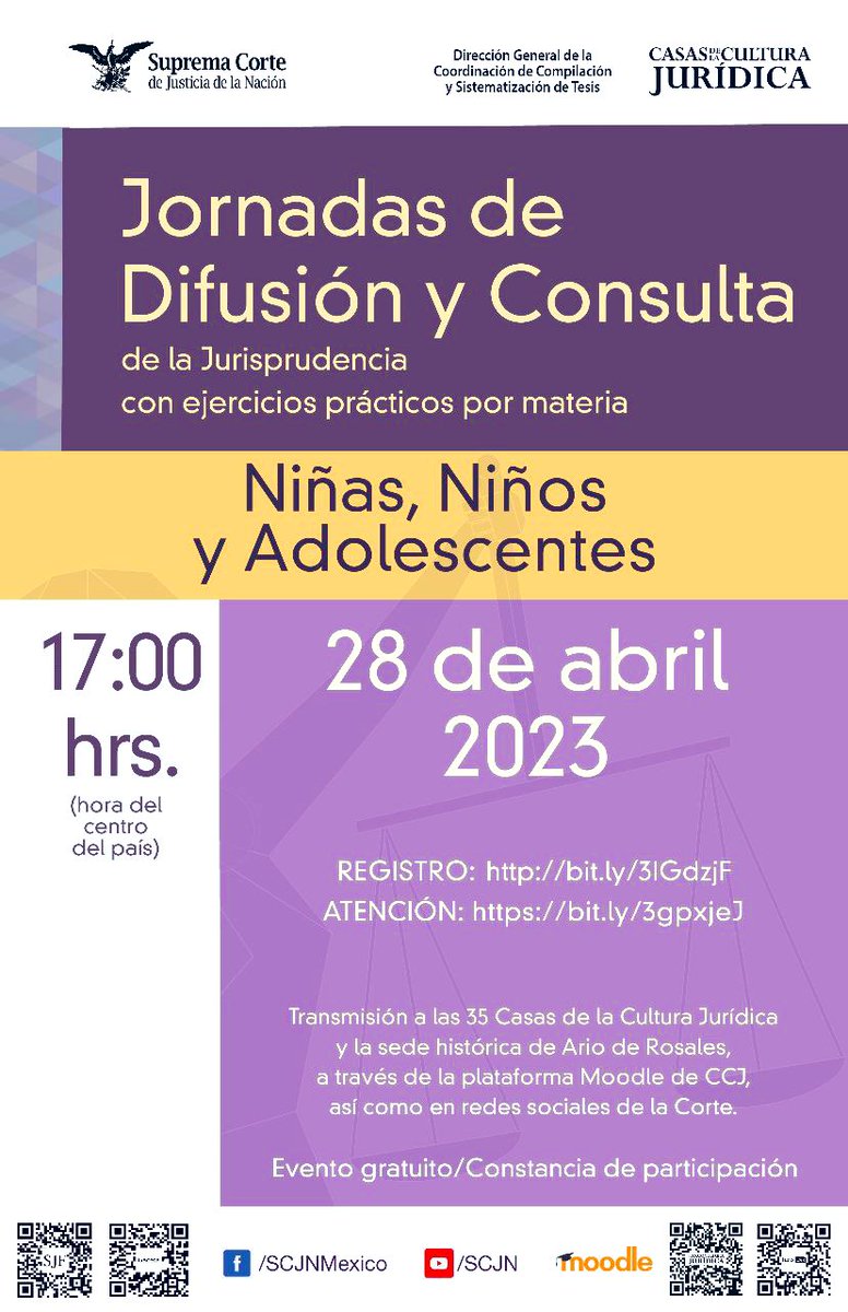 ColegioSCJN's tweet photo. 📣En el Semanario Judicial Federal todos contamos!!! Niñas 👧🏻 , Niños 🧒🏻 y Adolescentes 👩🏻‍🤝‍👨🏼 es tu oportunidad de conocer cómo se hacen las búsquedas en los Sistemas de Consulta. Regístrate https://t.co/ifLe0S3eoi https://t.co/mmA59LkZi7