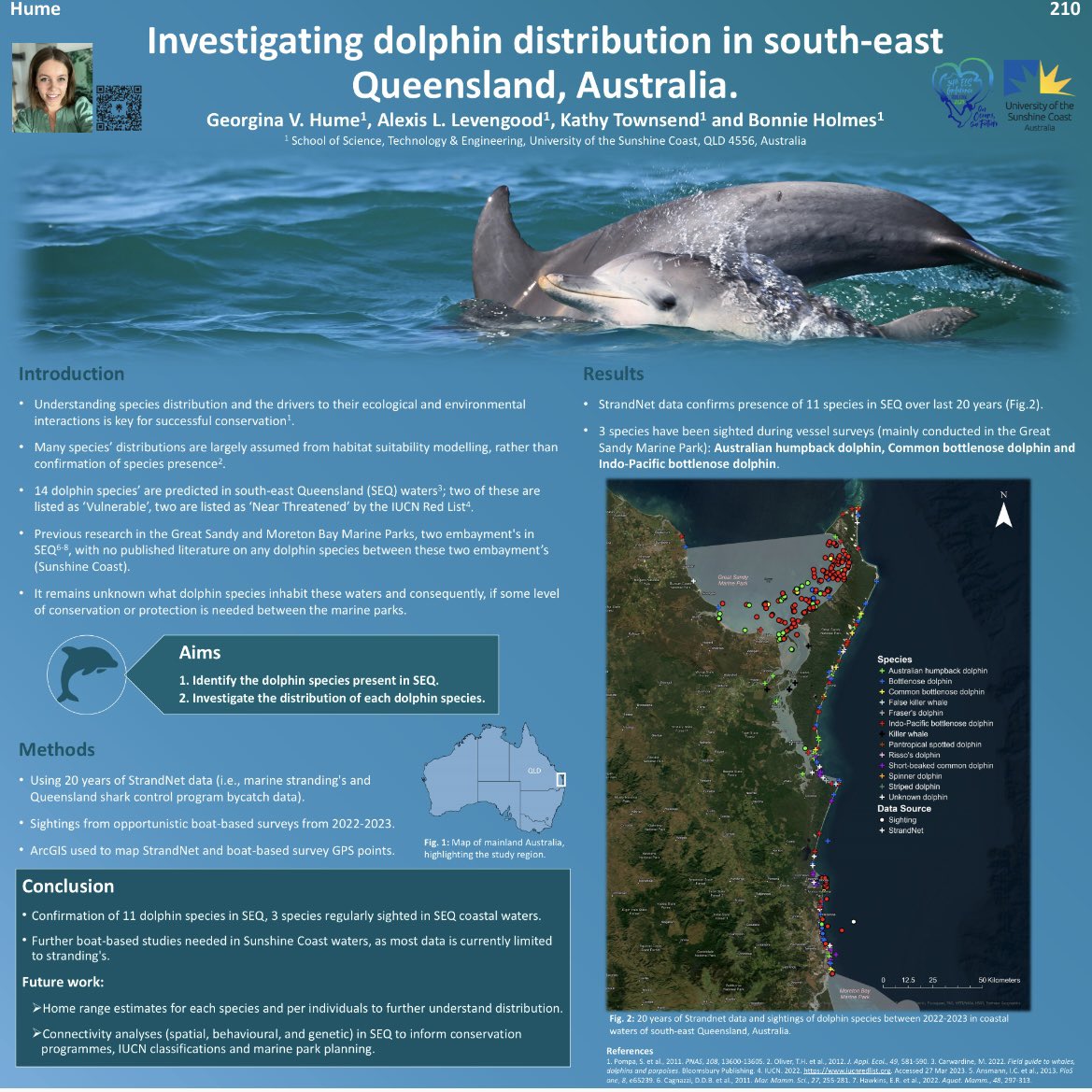 georginahume's tweet image. Presented some of the initial results from the first year of my PhD at #ECSconference2023 this week 🐬