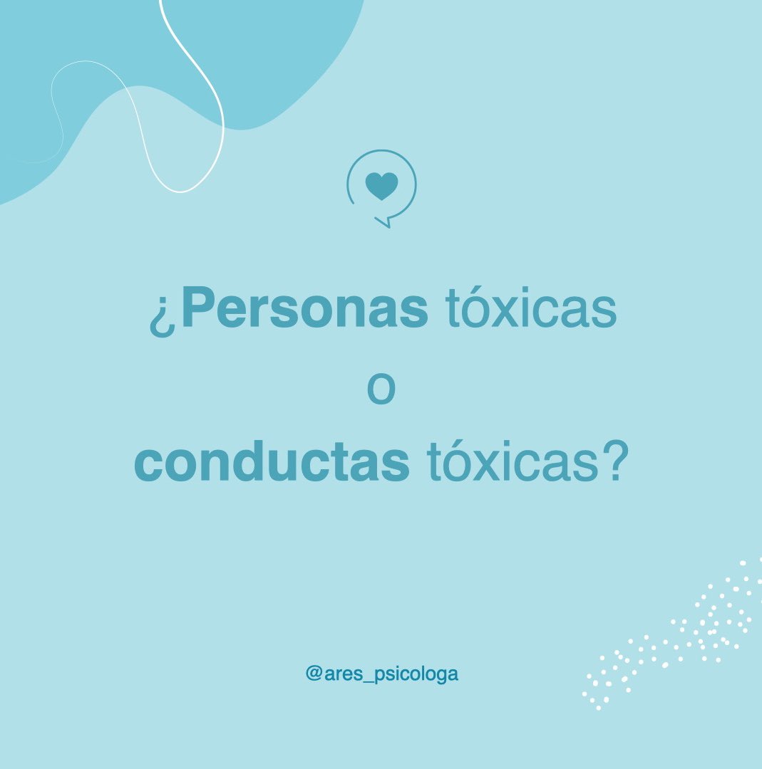 ares_psicologa's tweet photo. ¿Personas tóxicas o conductas tóxicas?

Ahí va mi critica. El sambenito de las etiquetas…

#personastoxicas #conductastoxicas #etiquetas #profeciaautocumplida #efectopigmalion #psicologia #reflexiones #terapiaonline #psicoterapia #bilbao #ares_psicologa #arespsicologa https://t.co/ttU14WiFvt