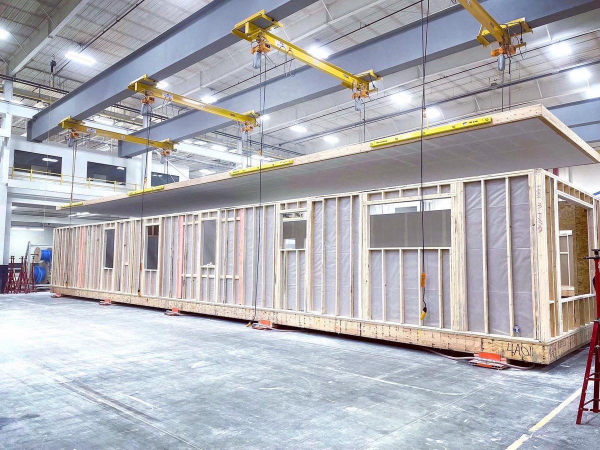 rise_modular's tweet photo. We had a great day touring the plant w/@MPLSPubHousing &amp; @FrerichsConst! They witnessed the #manufacturing of the 1st mod for the MPHA Family Expansion Plan project. 126 mods will be constructed for 84 supportive-housing units for families within 16 buildings across #Minneapolis. https://t.co/6CnyRSvzfu