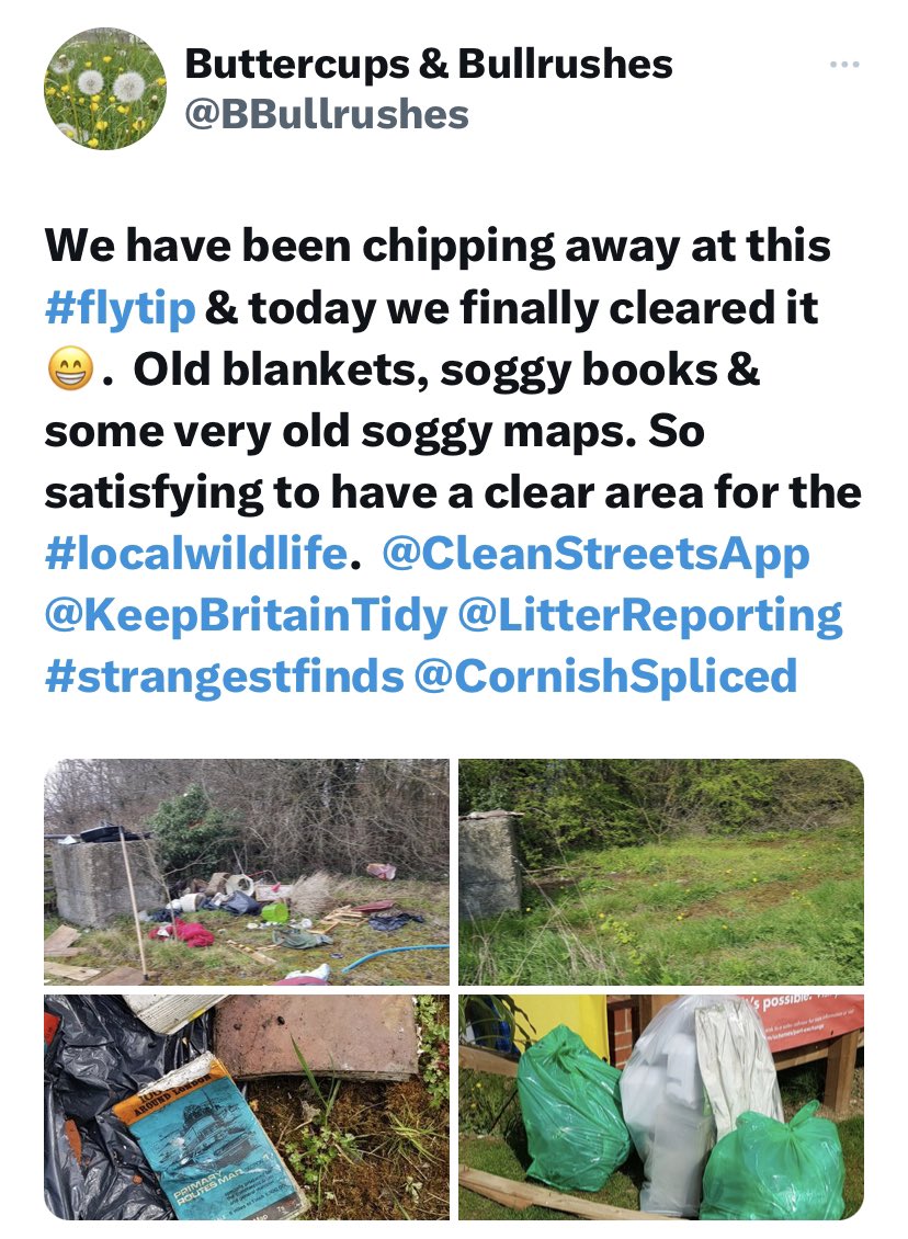 CornishSpliced's tweet photo. Great entry from @BBullrushes for our #RubbishMakeOver game 

Take a photo of before and after of an area that needs a little help 
Then #cornishspliced #RubbishMakeOver your photos and you could be in with a chance of winning a float Keyring and some gorgeous @DragonsEggSoaps https://t.co/MAcp41Ycie