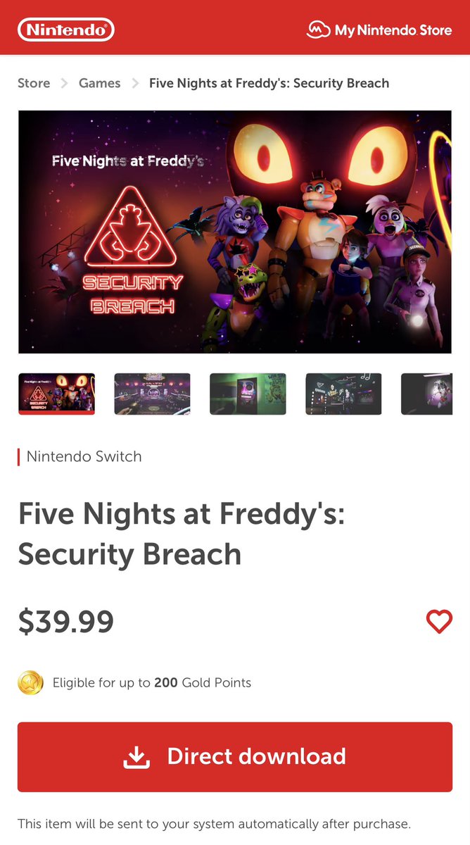 Five Nights at Freddy's: Security Breach physical release