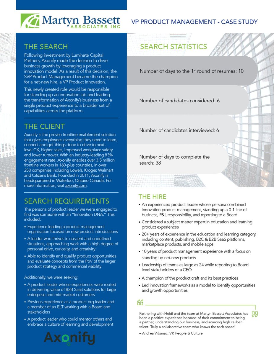 ifa_mbai's tweet photo. Our team was engaged by #Axonify to find a #VPProductInnovation to drive the transformation of their business from a single product offering to an expanded suite of solutions. Learn more about this #hire in our #casestudy⬇️
#productrecruiter #producthiring https://t.co/4GdsMePq5C https://t.co/rqaAvJUKGn