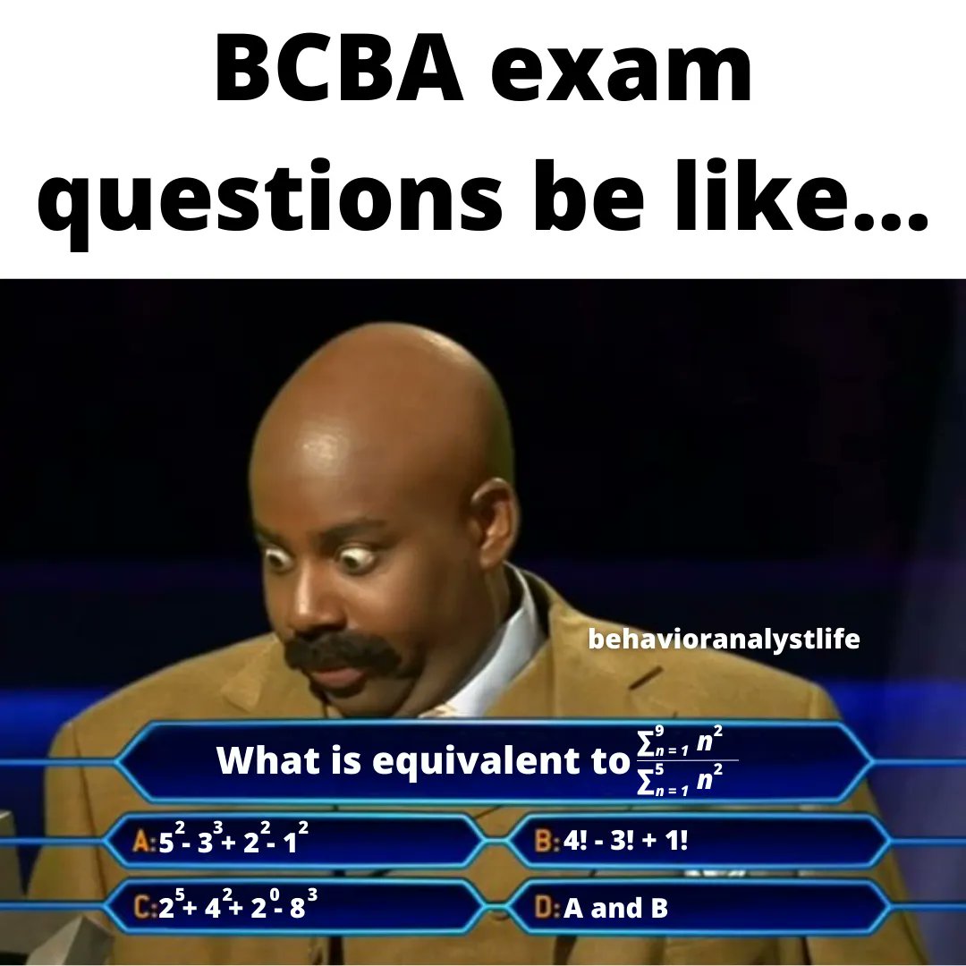 Follow @bxanalystlife for ABA-relatable AF content #paraprofessional #technician #behavioranalystintraining #satirical #behaviorscience #abameme #bcbamemes #memesdaily #memes😂 #memestagram #workmemes #workmeme #whowantstobeamillionaire #milliondollarquestion #examquestions