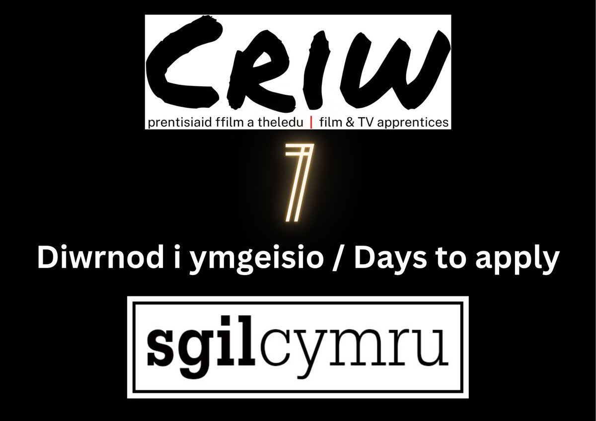 PEIDIWCH A CHOLLI ALLAN! YMGEISIWCH NAWR!

🌐➡️sgilcymru.com/cy/criw-2/
------------------
DON'T MISS OUT! APPLY NOW!

🌐➡️sgilcymru.com/en/criw-3/