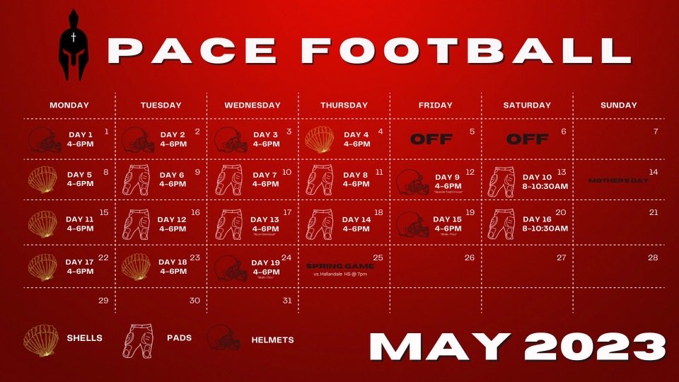 Anthony Walker (@coach_walker20) on Twitter photo Monsignor Pace Spring Practice Schedule!! #WHYNOTUS <a href="/PaceSpartansFB/">Monsignor Pace FB</a> <a href="/larryblustein/">Blustein Recruiting</a><a href="/Dwight_XOS/">Dwight Thomas - Catapult Sports</a> <a href="/JerryRecruiting/">Rising Stars</a> Monsignor Pace Spring Practice Schedule!! #WHYNOTUS <a href="/PaceSpartansFB/">Monsignor Pace FB</a> <a href="/larryblustein/">Blustein Recruiting</a><a href="/Dwight_XOS/">Dwight Thomas - Catapult Sports</a> <a href="/JerryRecruiting/">Rising Stars</a>