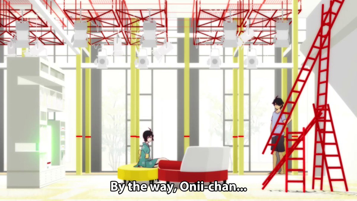 gatari_lines's tweet image. Nisemonogatari Episode 1:
By the way, Onii-chan