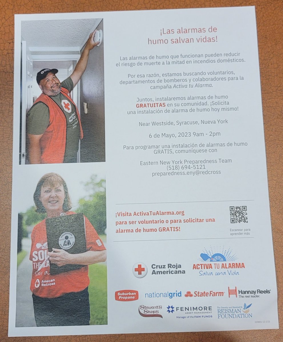 On May 6th from 9 am to 2 pm, the American Red Cross has partnered with other organizations to install free smoke alarms. The flyers have the contact information along with a QR code so that you can schedule an installation. #GoSTEMLions <a href="/STEMatBlodgett/">Syracuse STEM at Blodgett</a> <a href="/SyracuseSchools/">Syracuse City School</a>